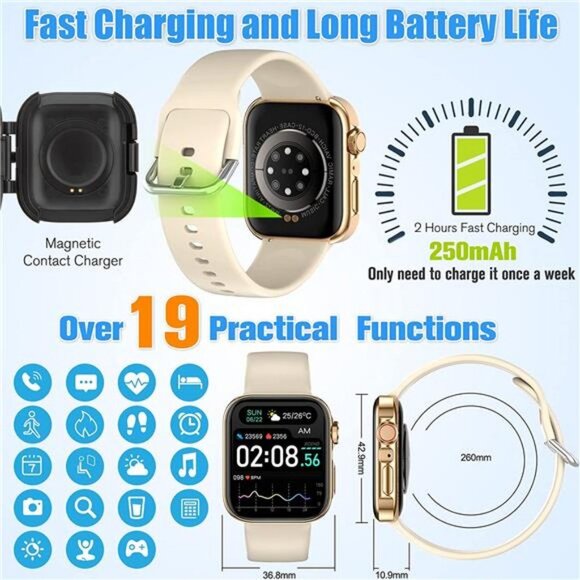 Smart Watch for Men Women Fitness Tracker with Heart Rate Monitor, with 1.81" - Picture 6 of 6